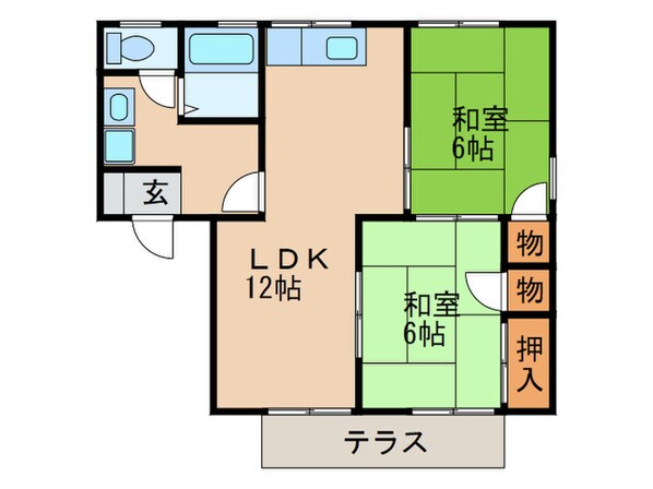 グリーンヒル白水 Ａの物件間取画像